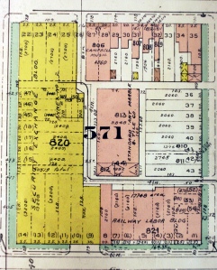 This 1965 Baist's real estate map shows the alleys on the CCNV block. The building housing the Federal City Shelter is listed as the Security Exchange Bldg. Image used with permission of the Washingtoniana collection of the DC Public Library.