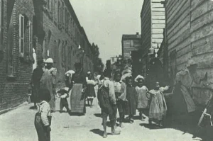 The alley communities, according to historian James Borchert in his book Alley Life in Washington, were vibrant and had strong social networks.  Image used with permission of the Washingtoniana collection of the DC Public Library.